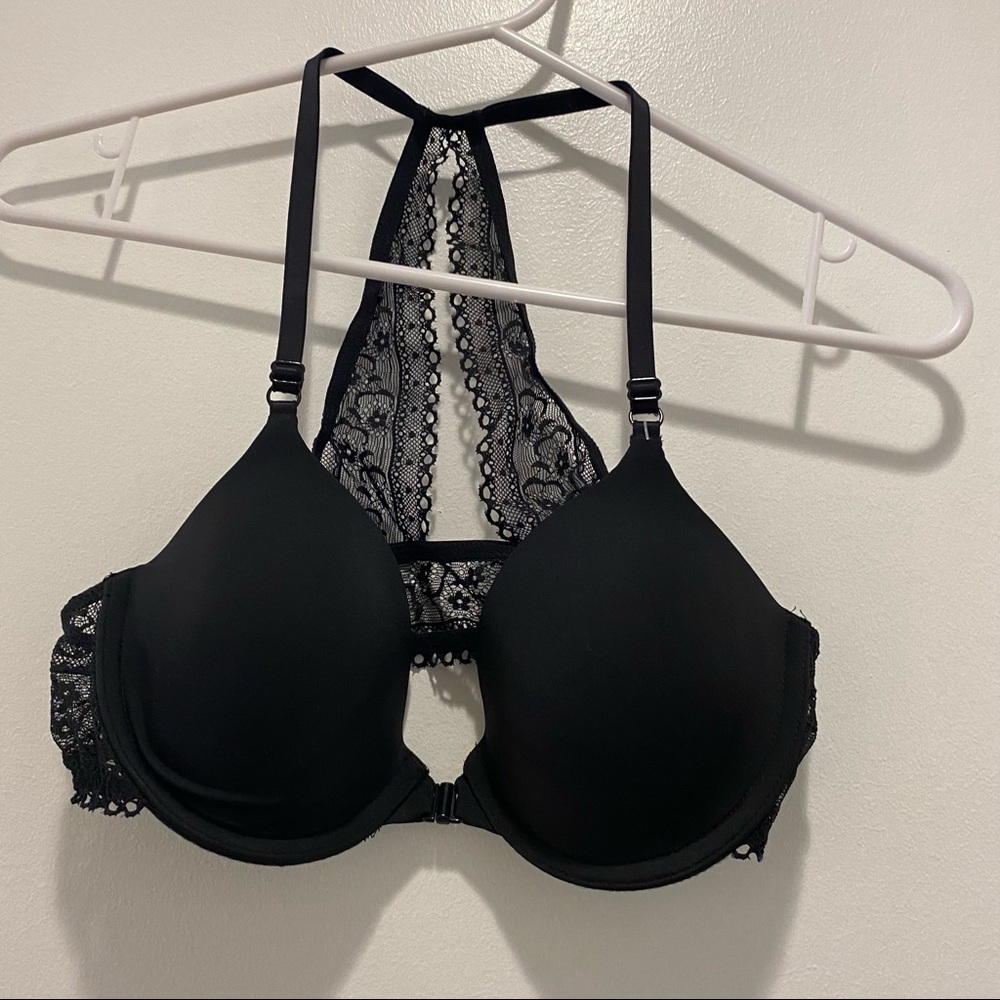 New Gap | Black Favorite T-Shirt Lace Racerback Bra, 34A